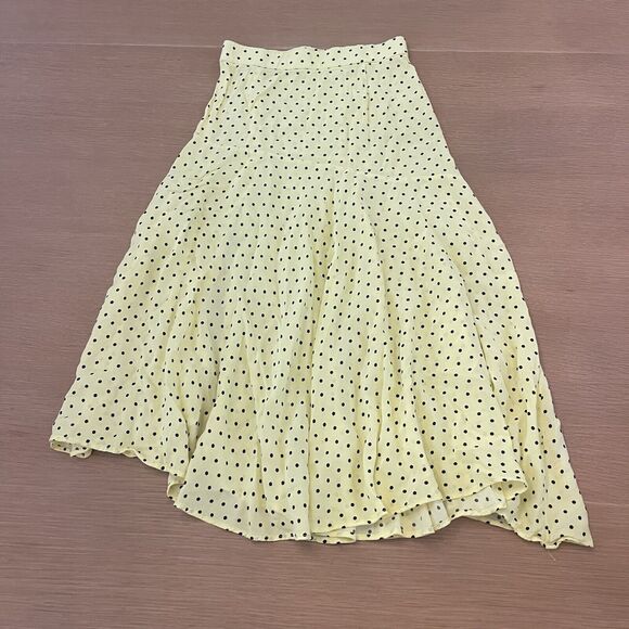 Women's Zara Polkadot Yellow Midi Skirt - Picture 4 of 6